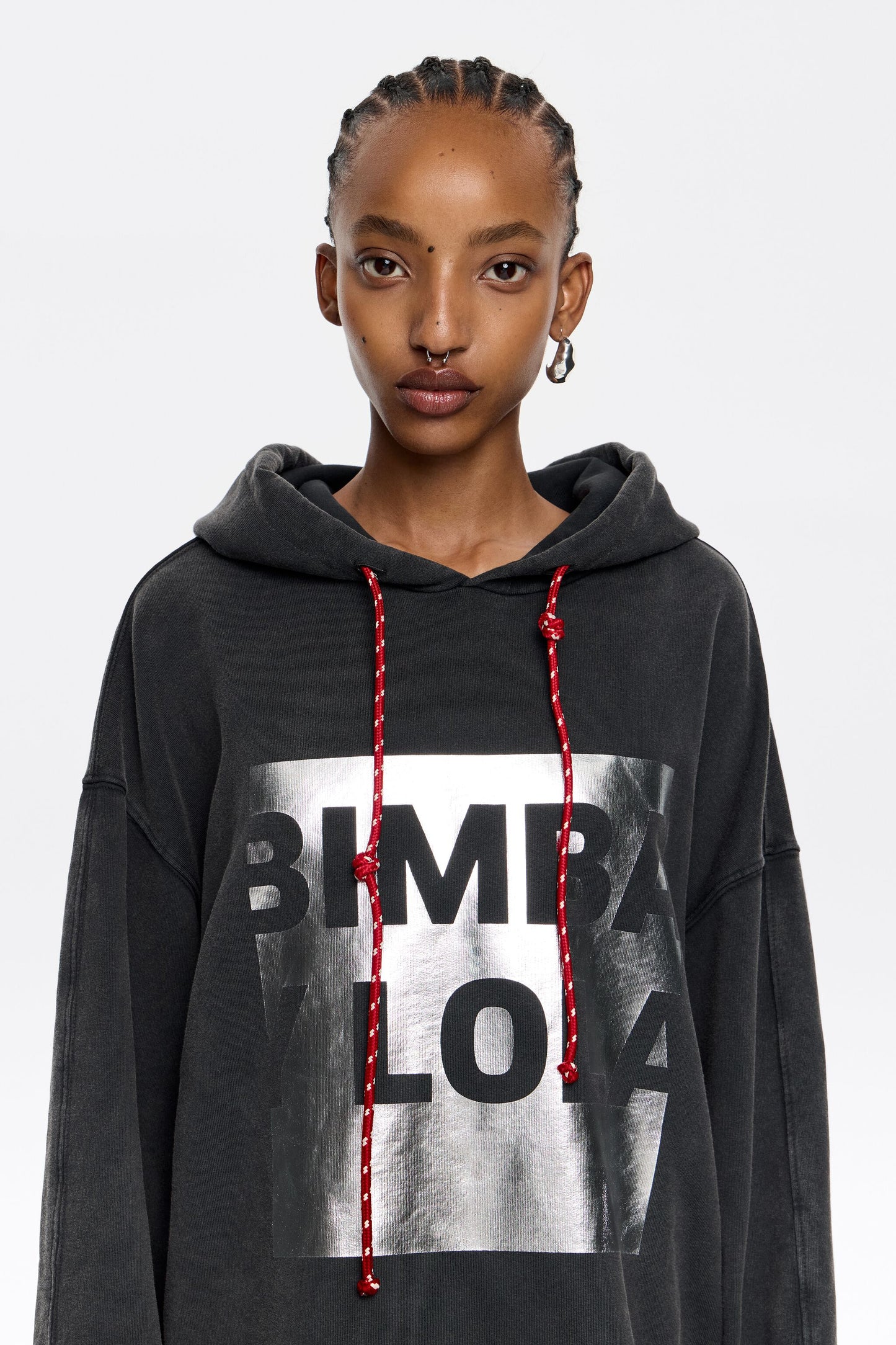 Washed black oversize logo sweatshirt