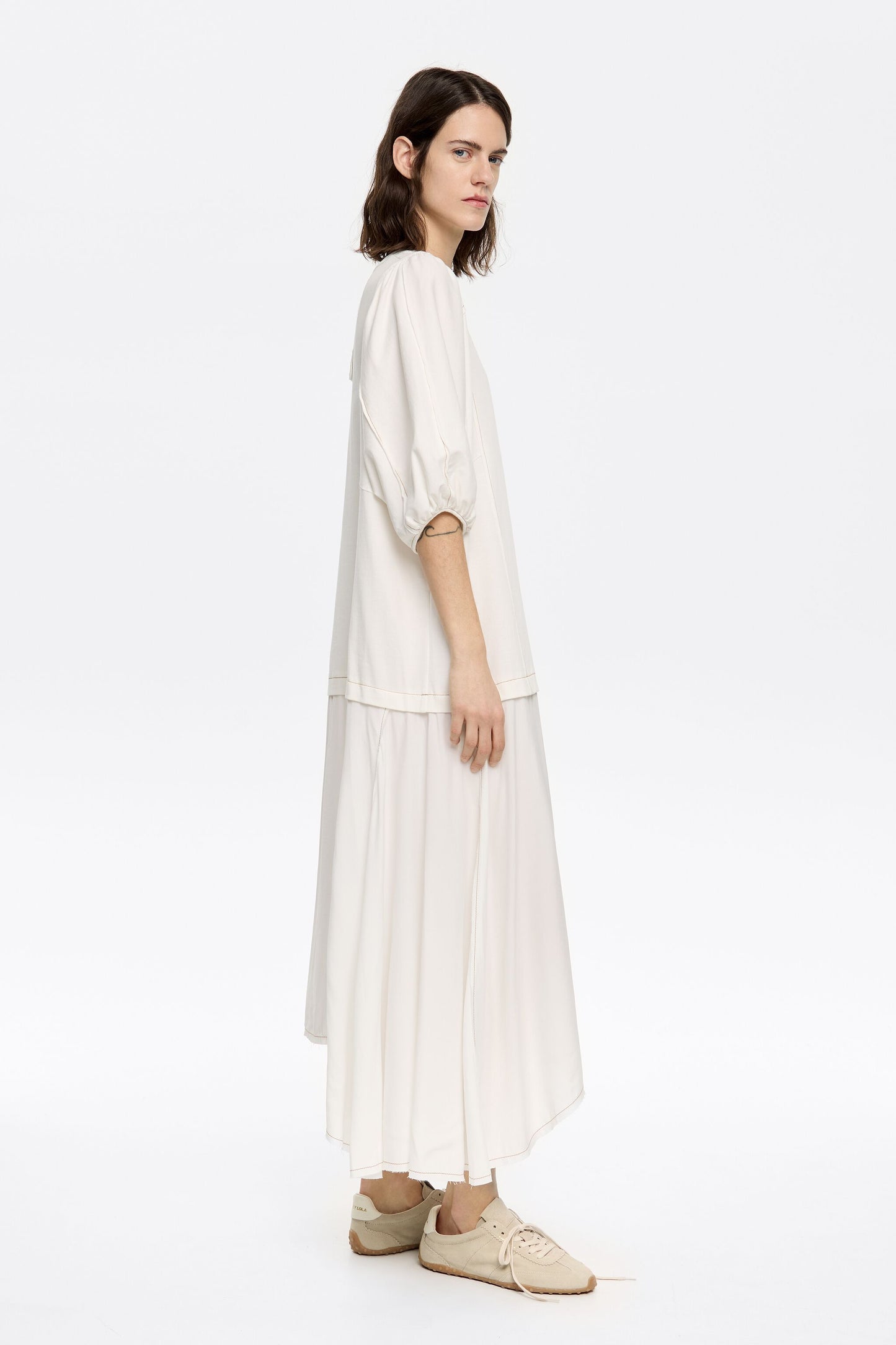 White flared A-line dress