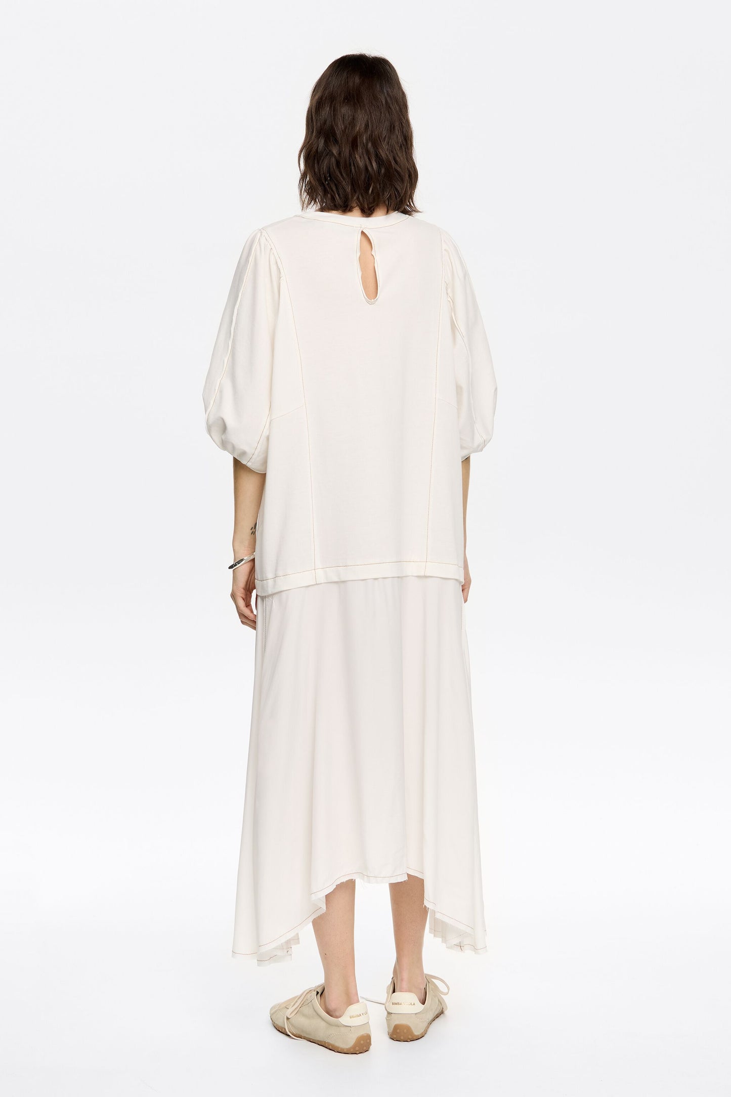 White flared A-line dress