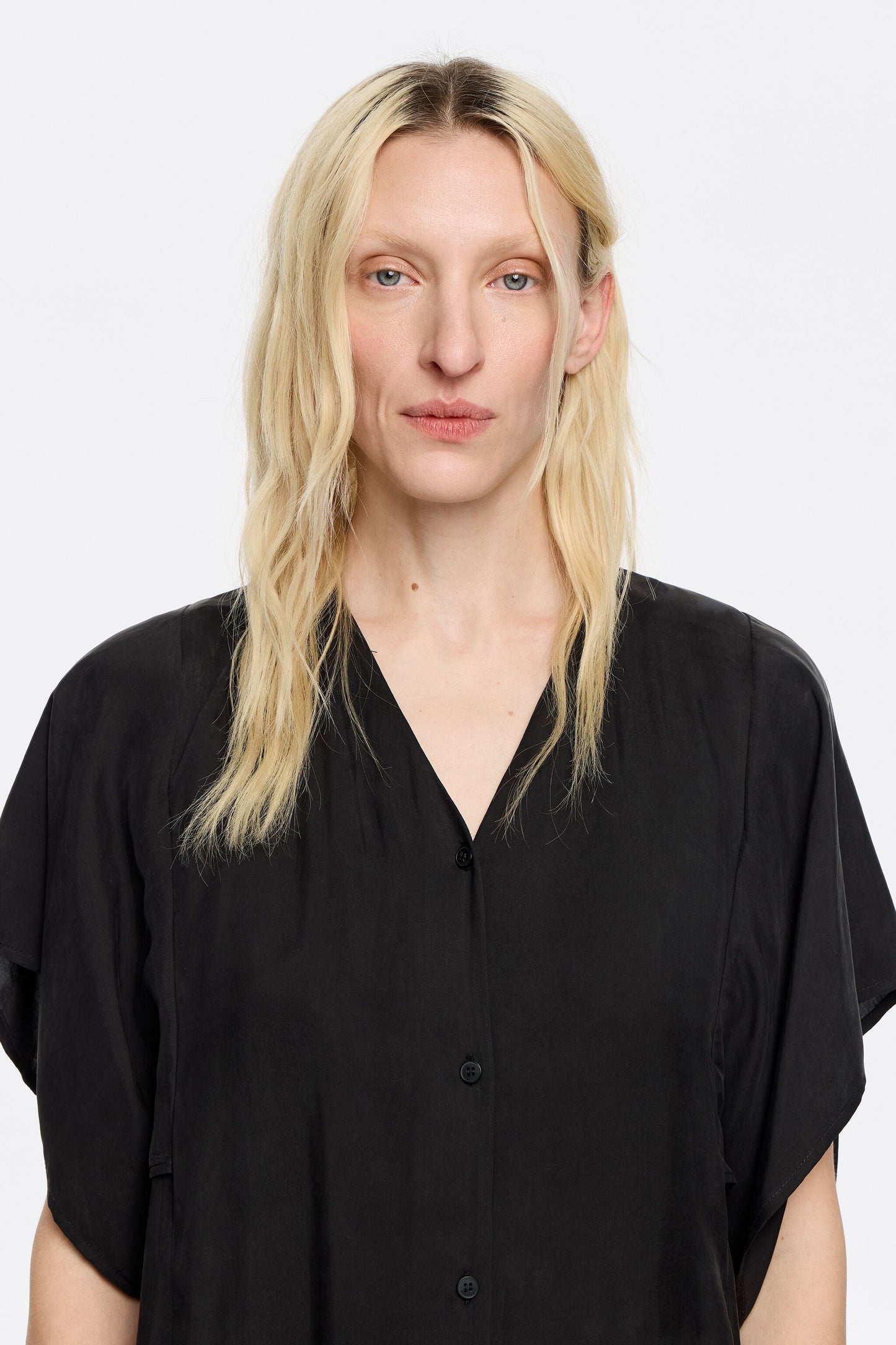 Black fluid midi dress
