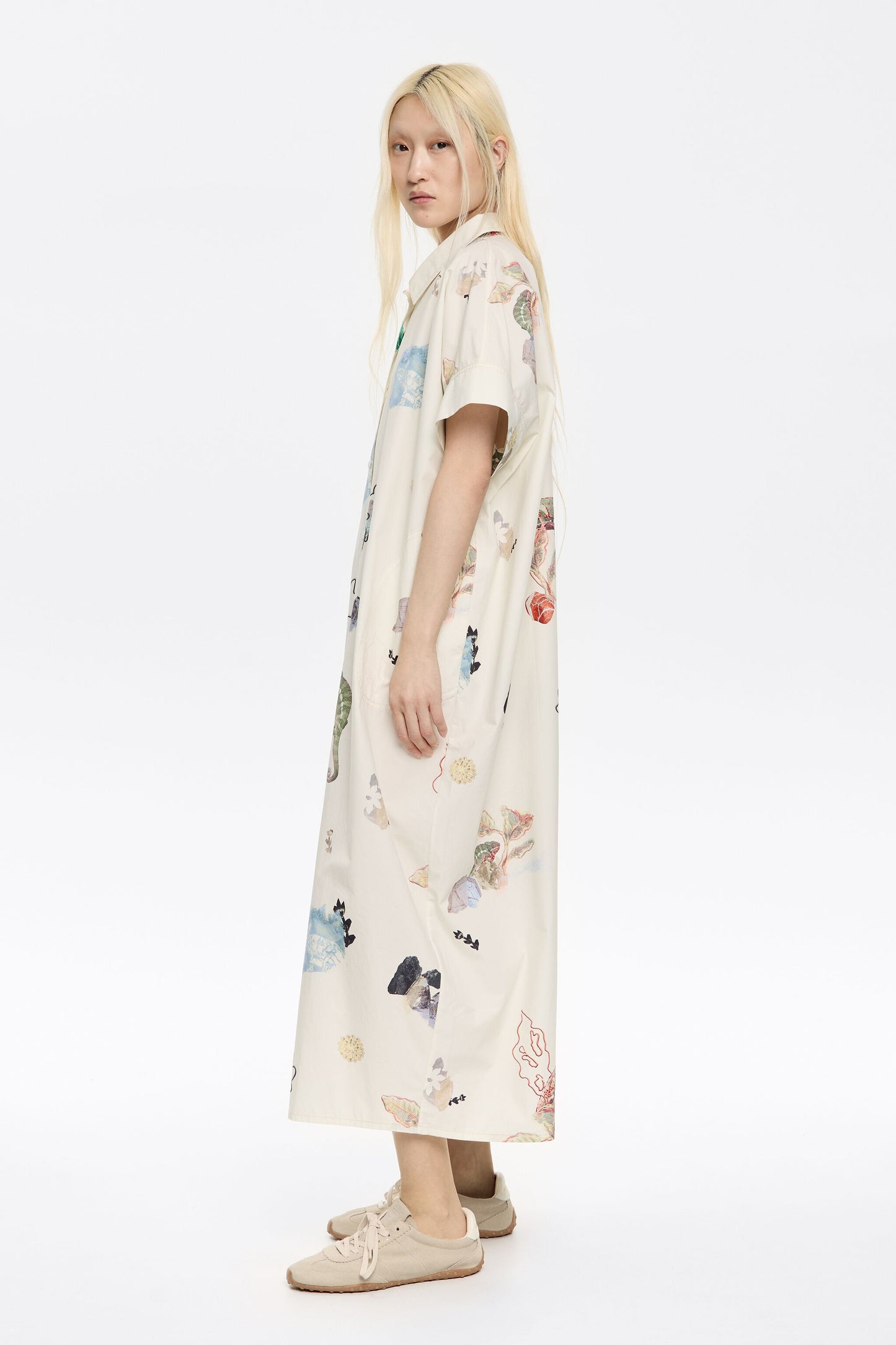 Oversize ivory Chameleon shirt dress