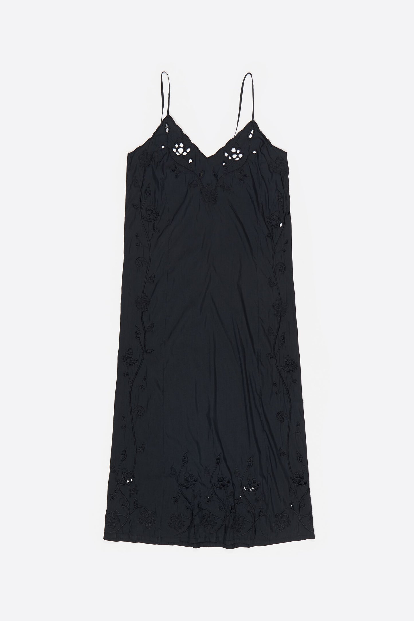 Black fluid embroidered dress