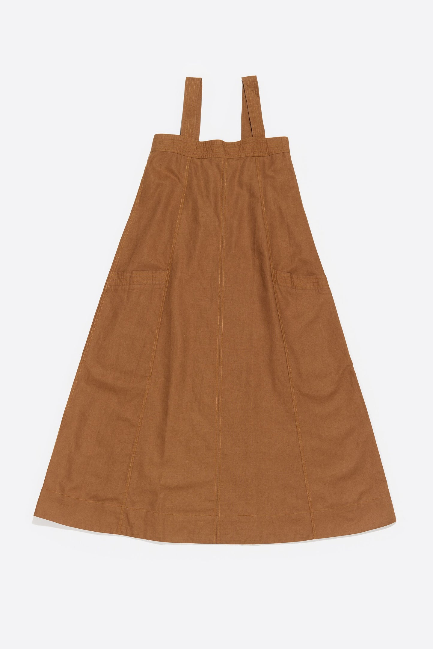 Light brown linen strappy dress