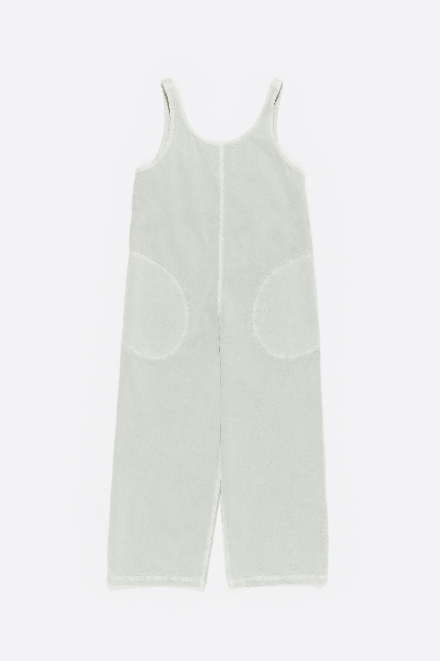 Aquamarine denim ankle length jumpsuit