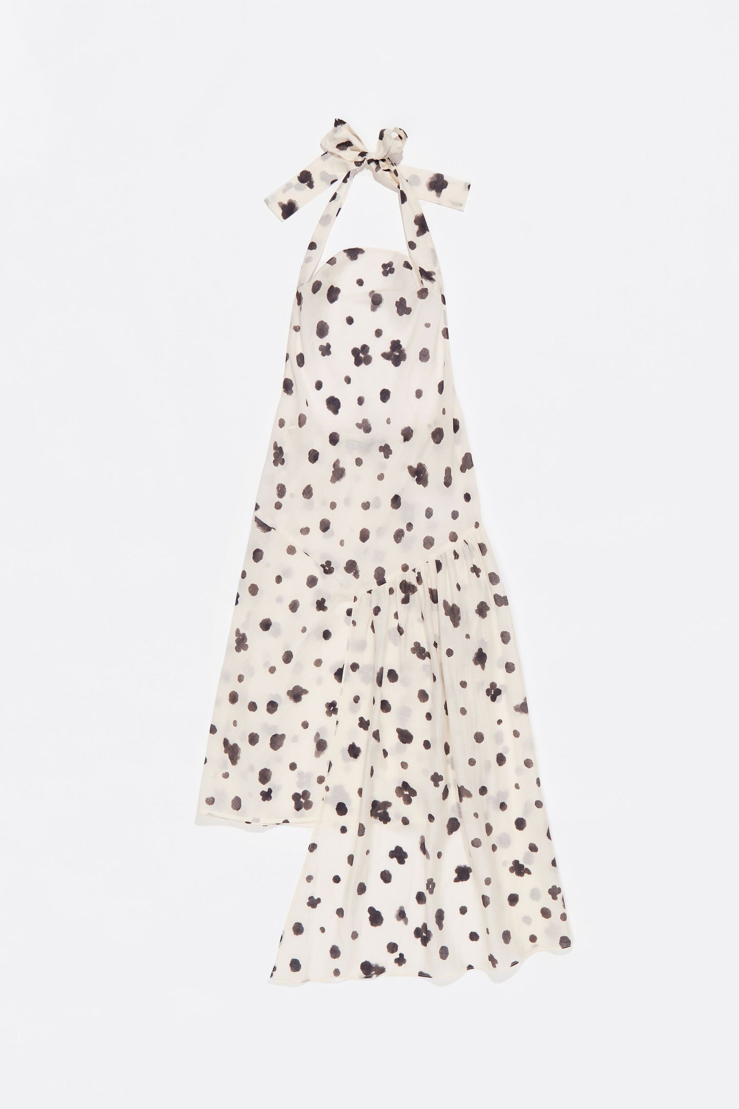Ivory Graindots draped mini dress