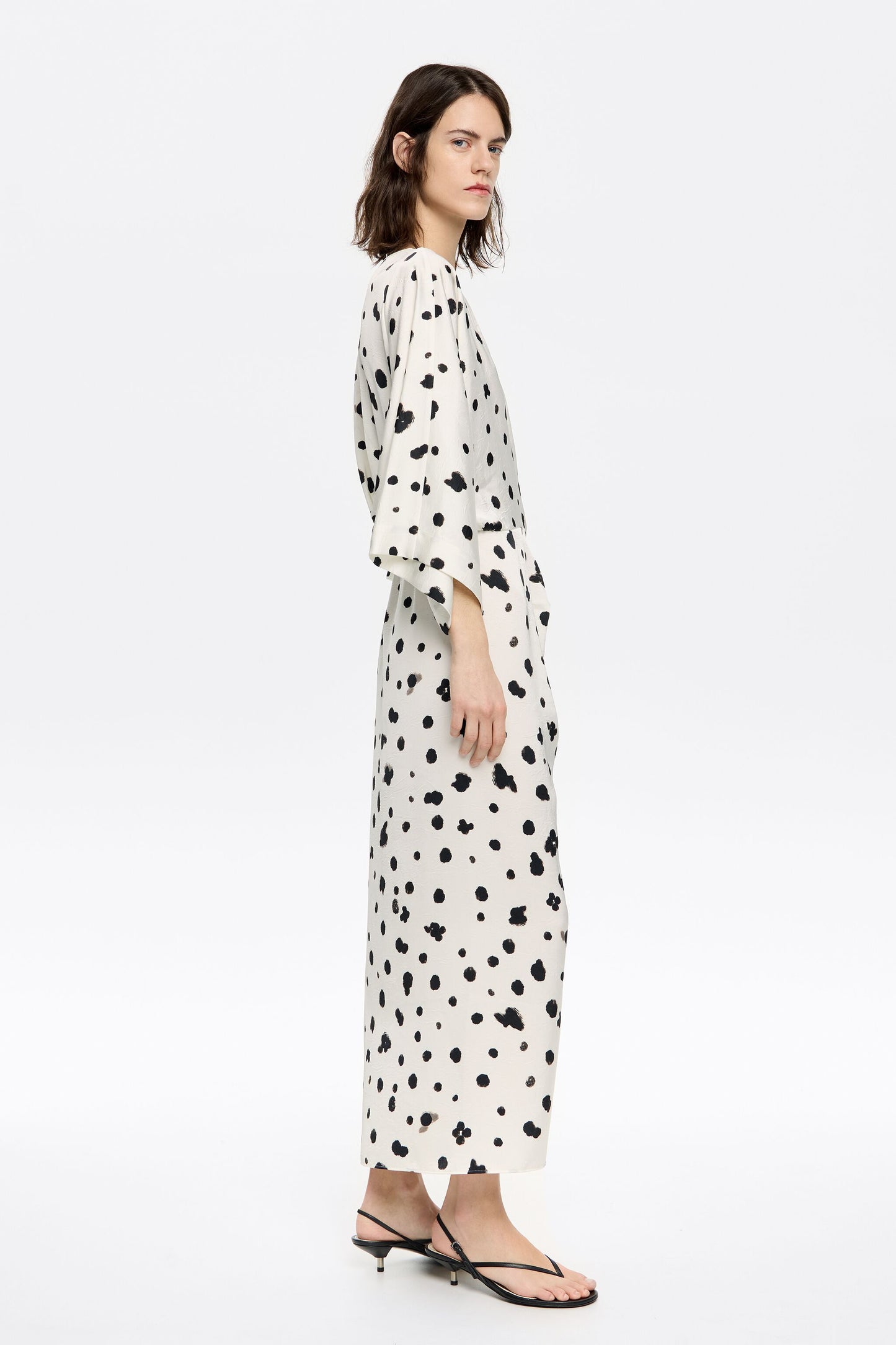 Ivory Graindots satin dress