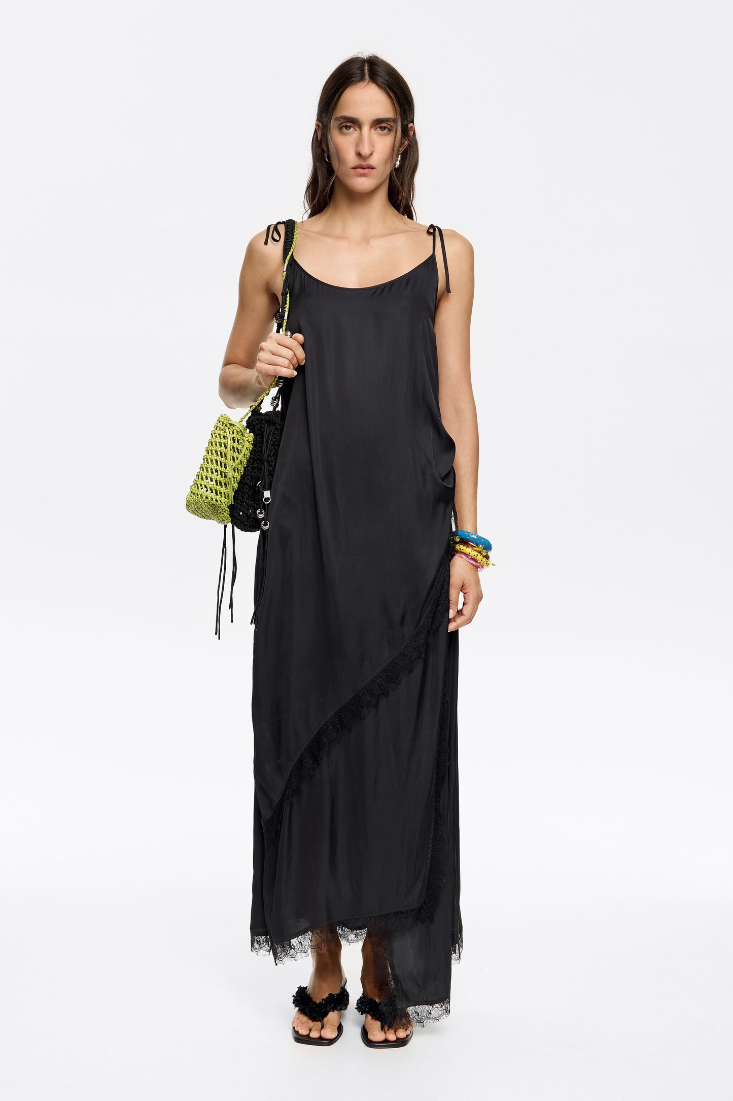 Black flowing crossover dress