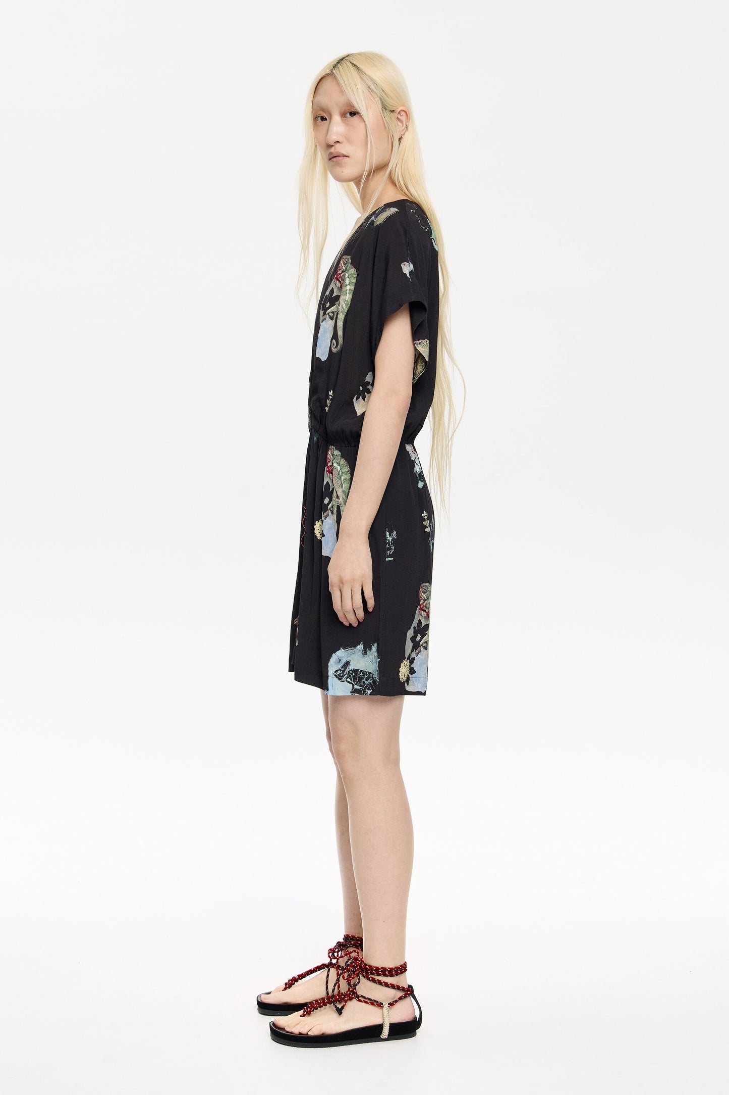 Short anthracite Chameleon playsuit