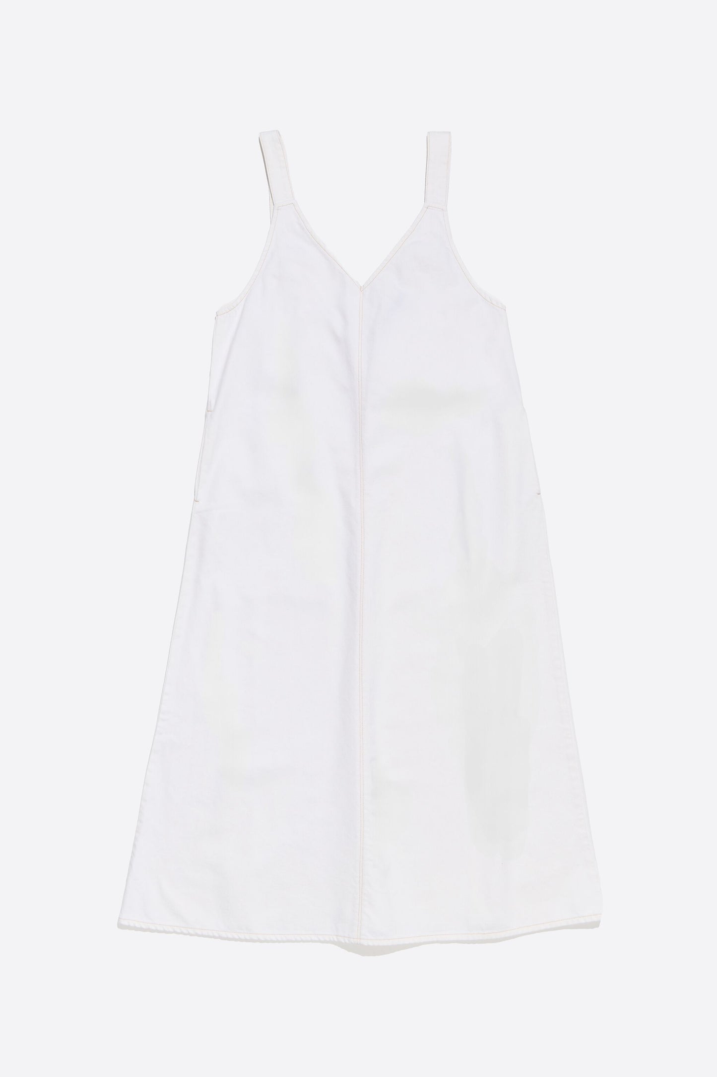White denim strappy dress