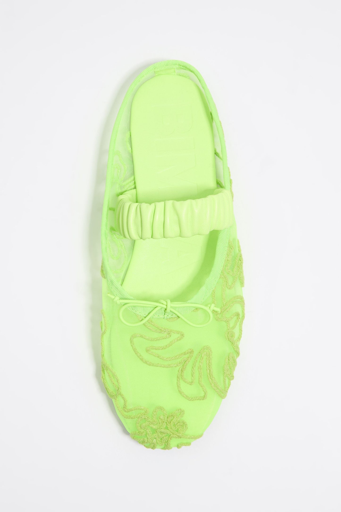 Yellow mosquito net slingback ballerina