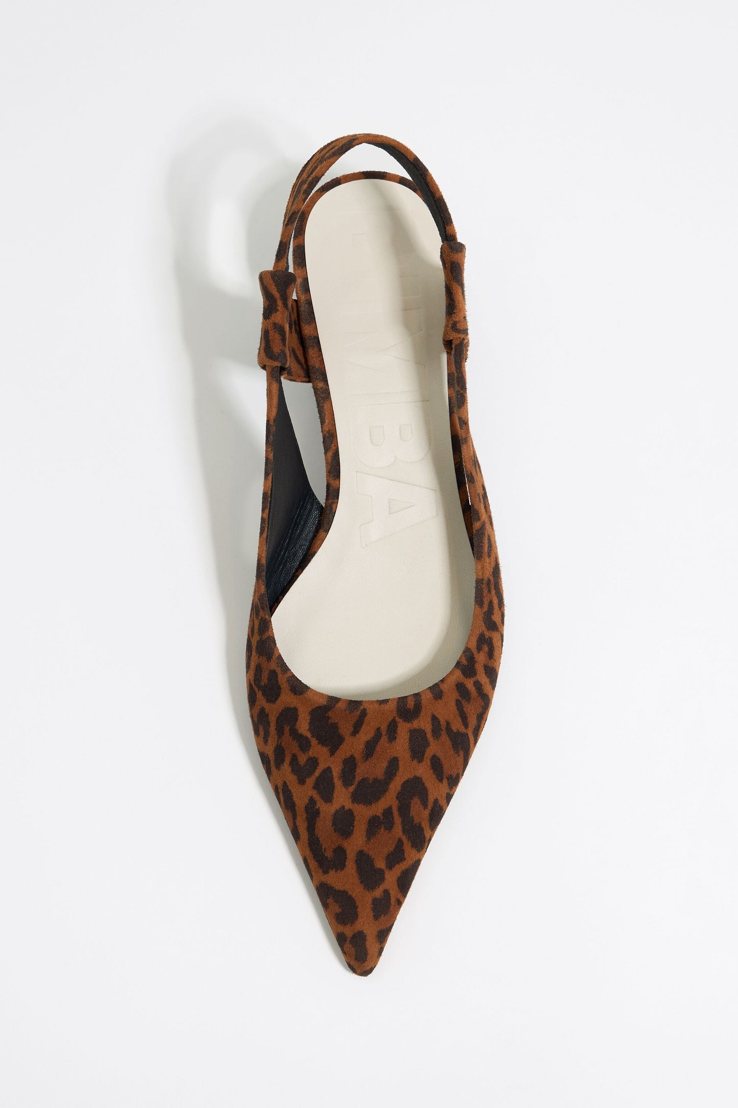 Leopard-print leather slingback court shoe