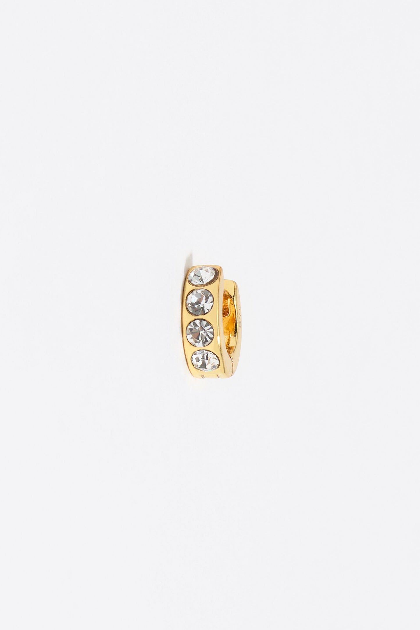Golden mini hoop crystals earrings