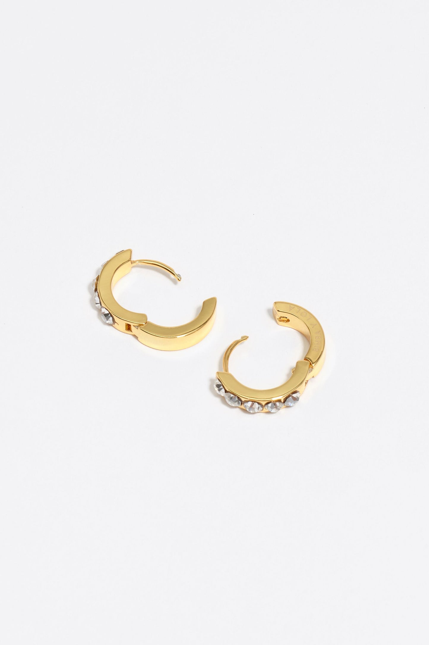 Crystal golden hoop earrings
