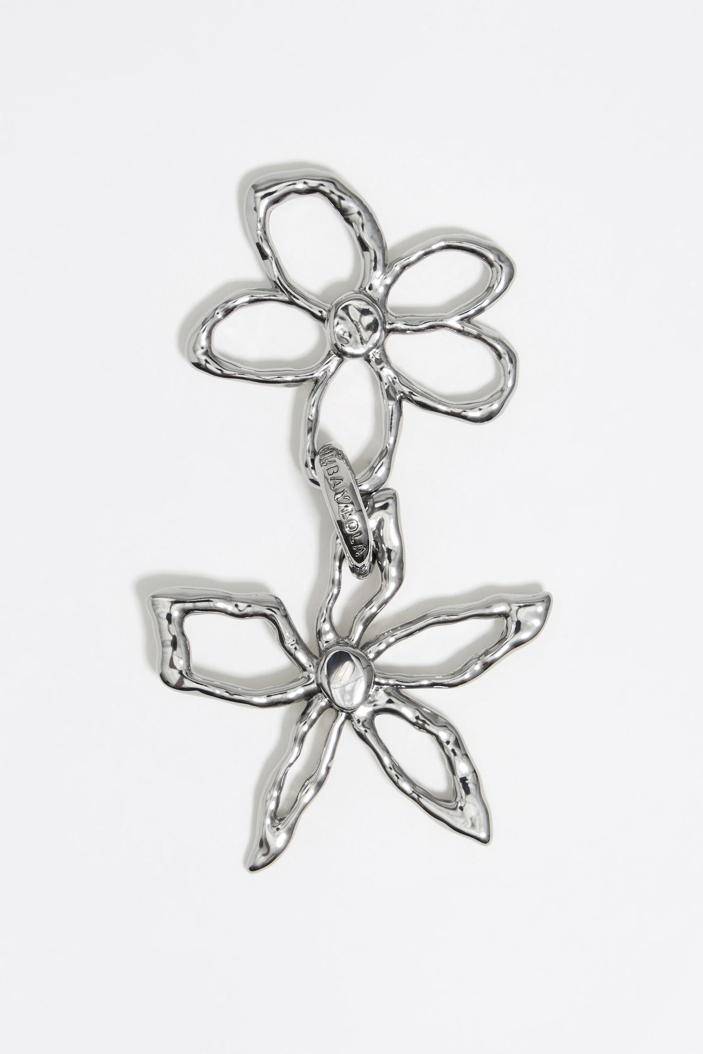 Textured silver flower earrings