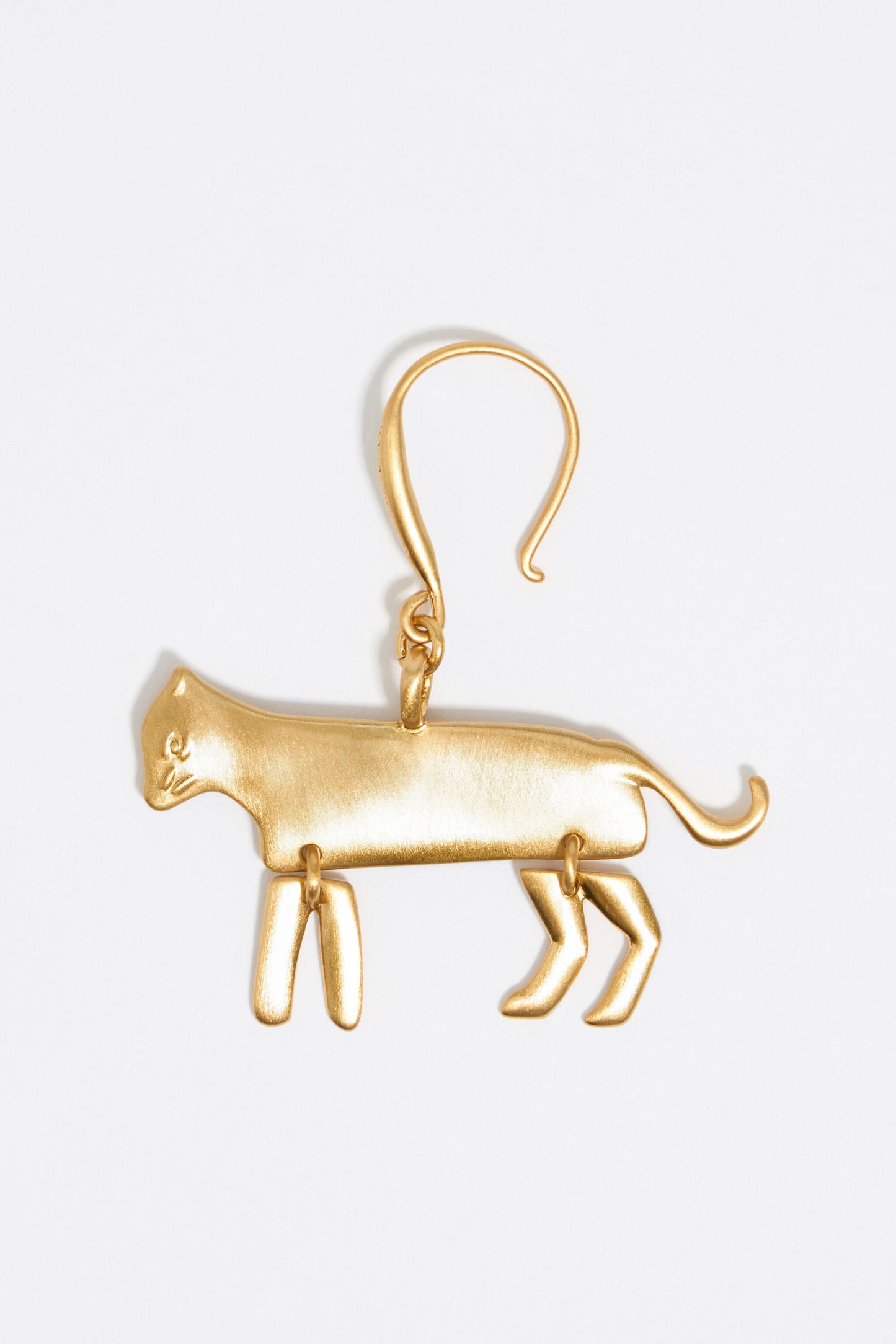 Gold-tone metal motif hook earrings