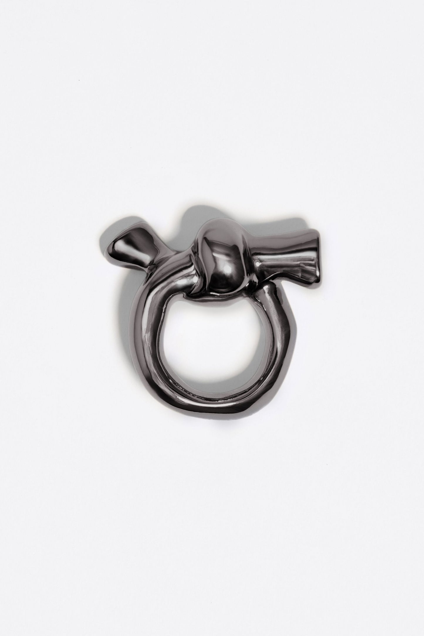Metallic black knot scarf ring