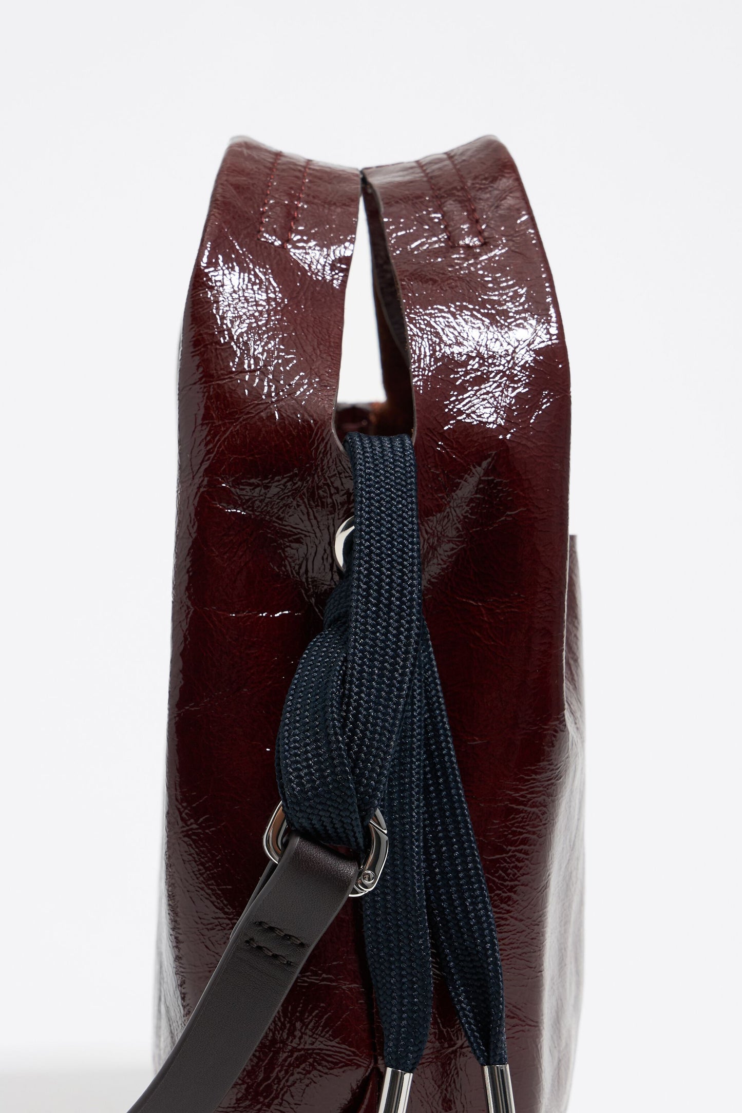 Chestnut leather mini Paper bag