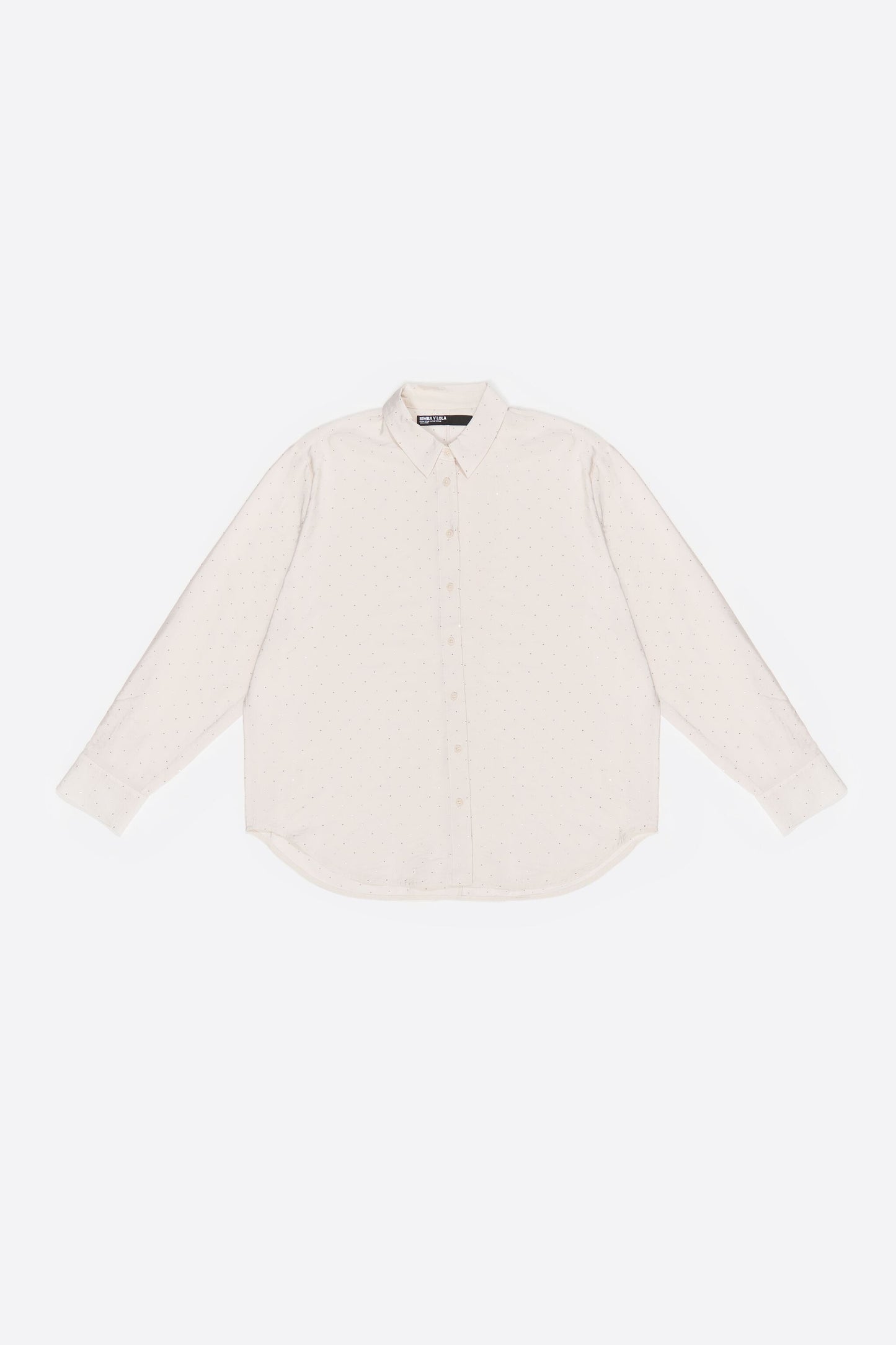 Ivory rhinestones boxy shirt