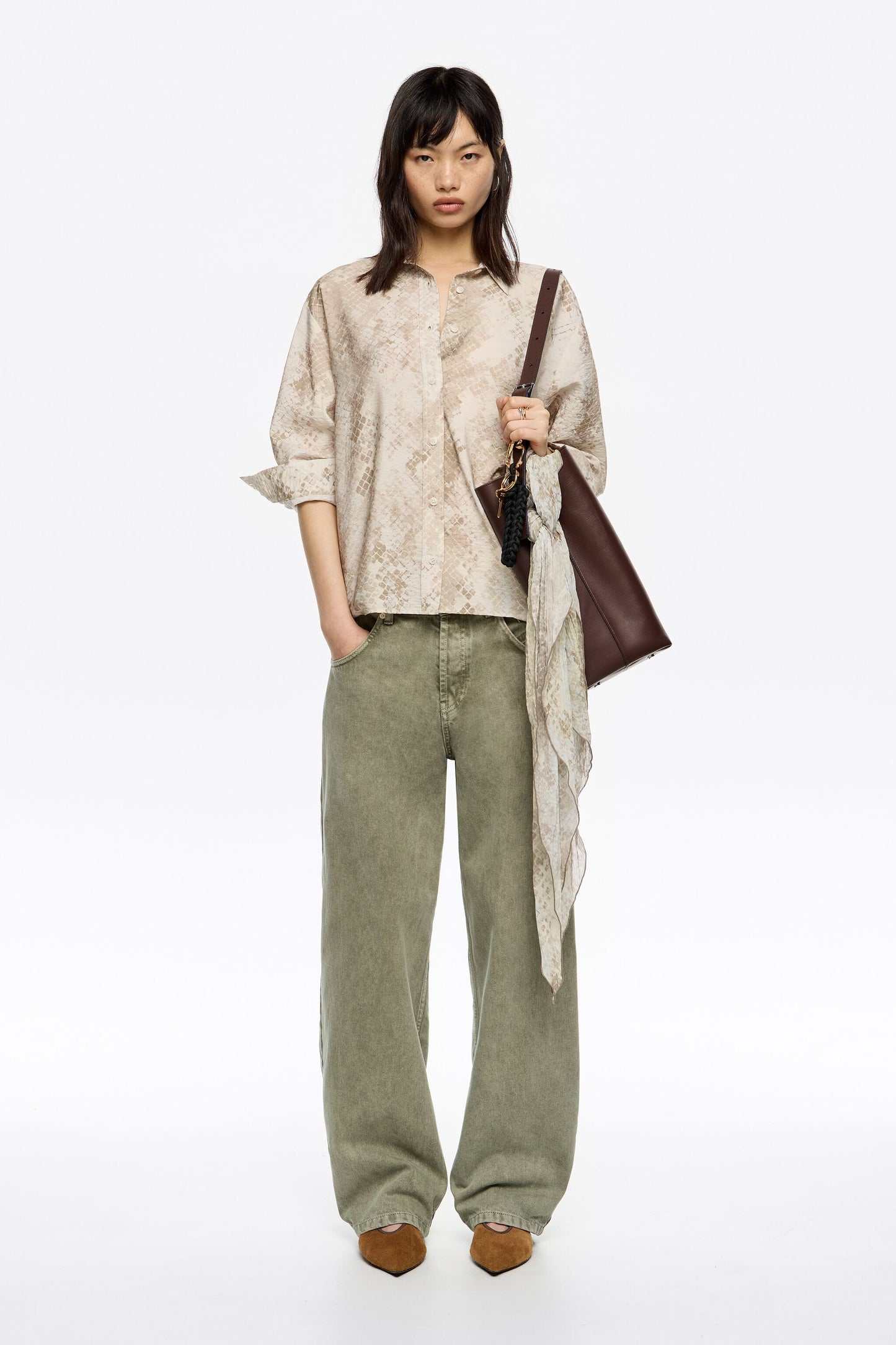 Taupe Snake boxy shirt
