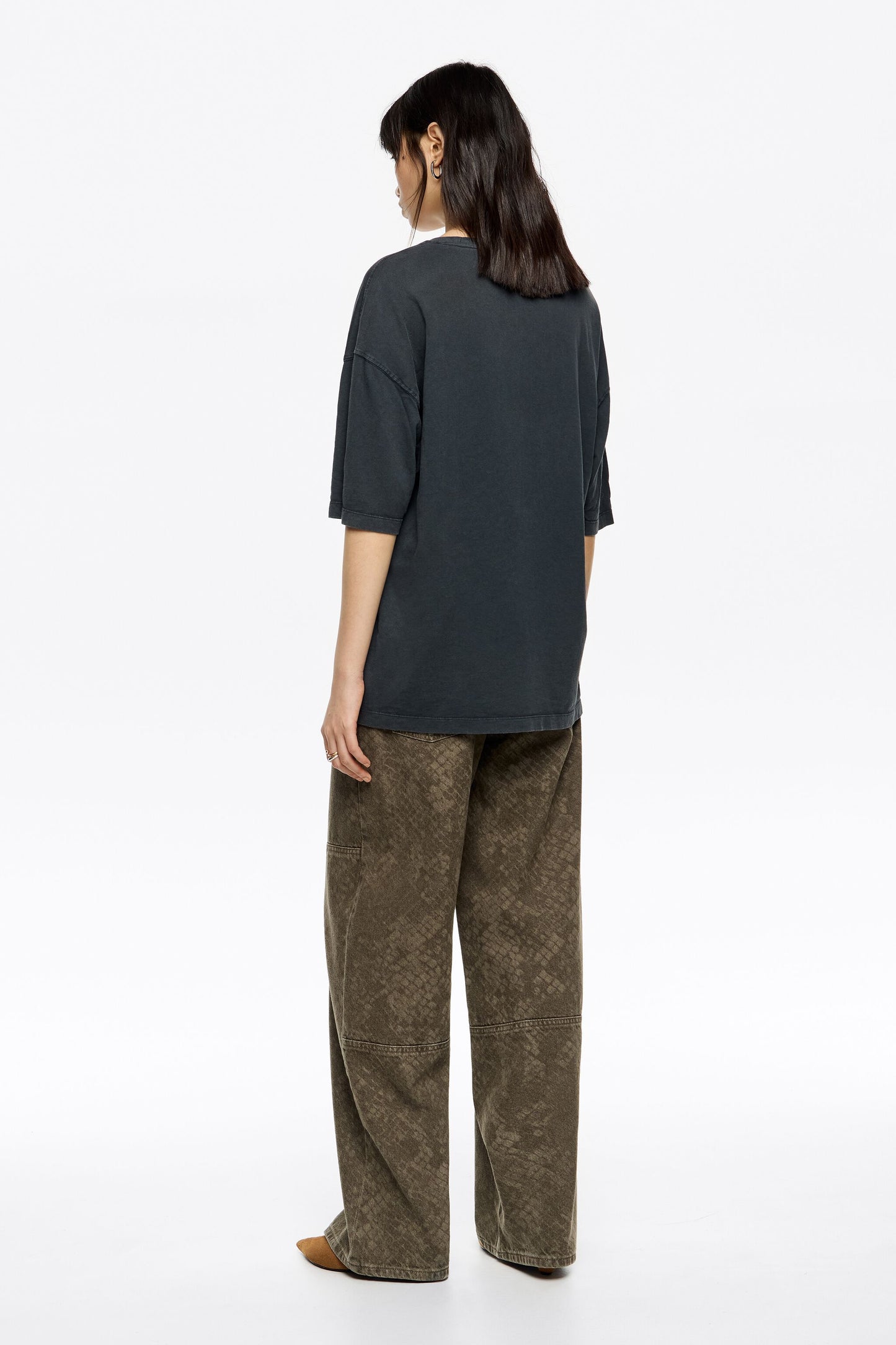 WIDE LEG - Brown Snake denim jeans
