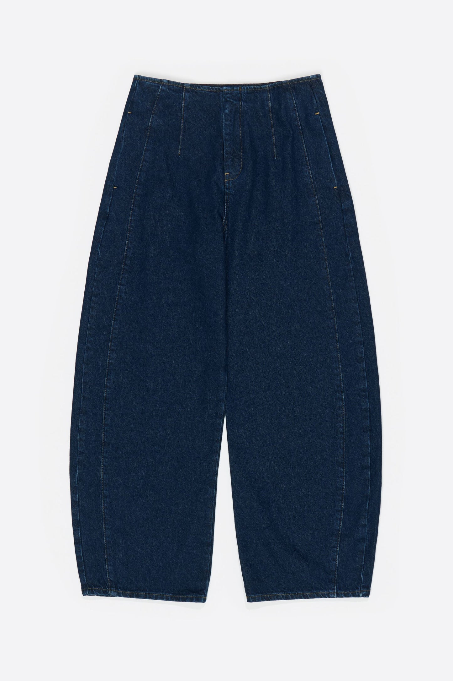 Dark blue buckled denim jeans