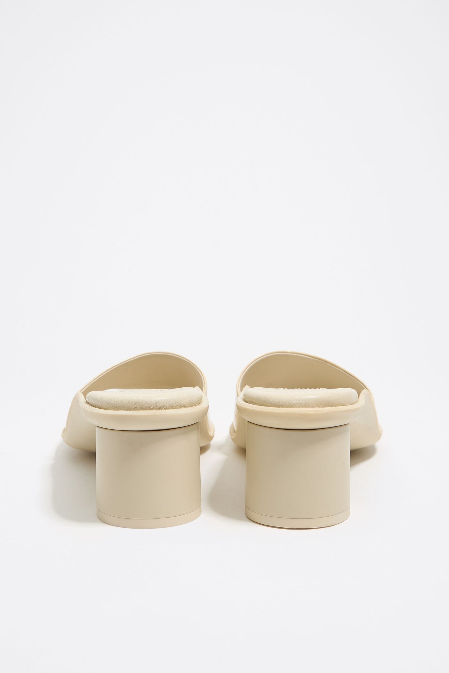 Off-white leather heeled sandal