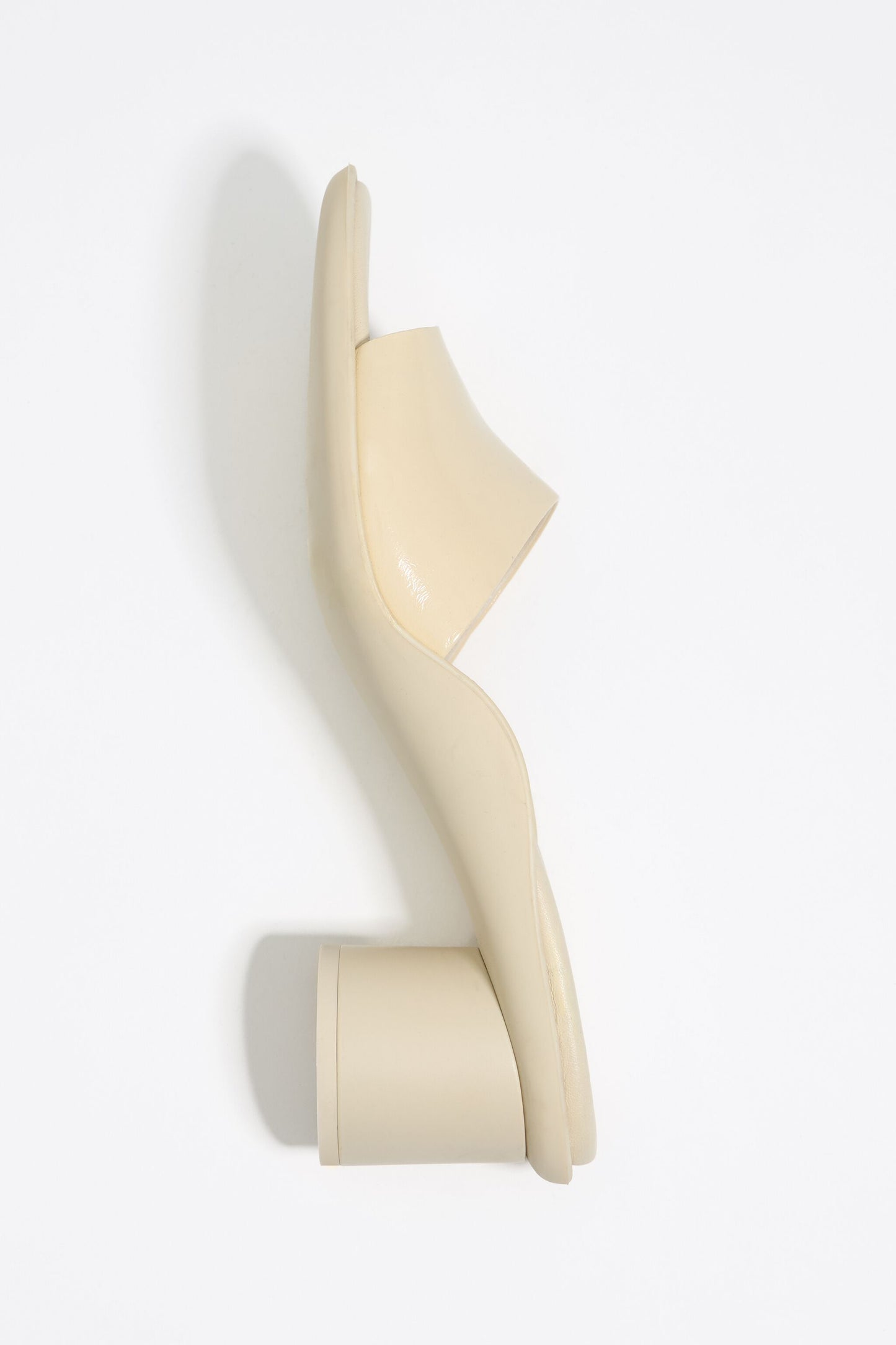 Off-white leather heeled sandal