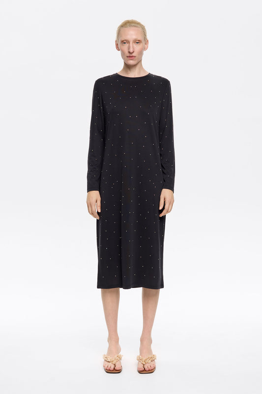 Flowing dress anthracite glitter