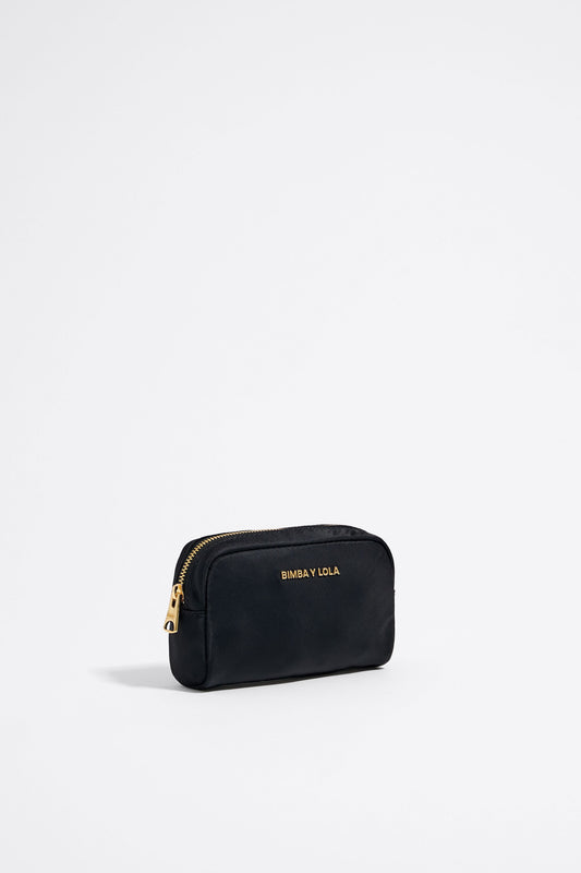 Mini black nylon make-up case