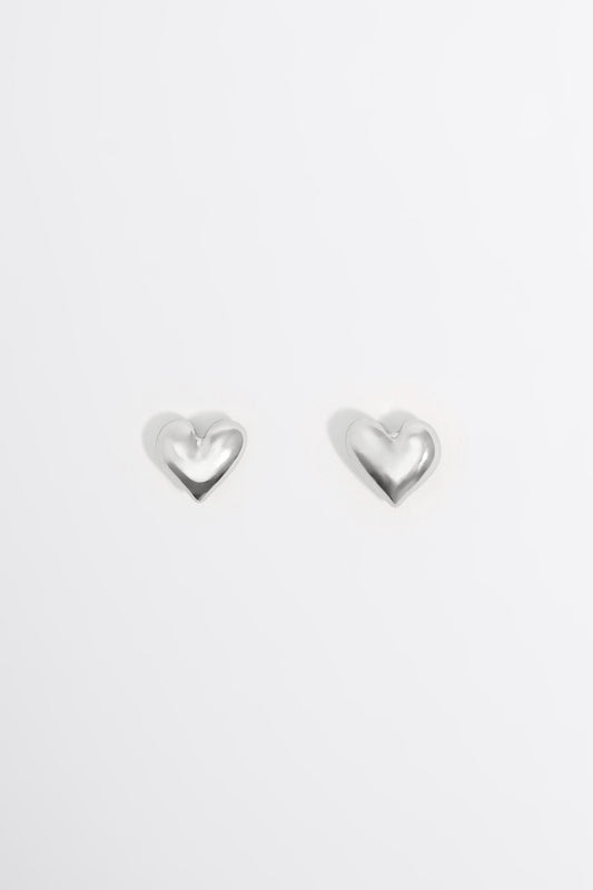 Silver heart earrings