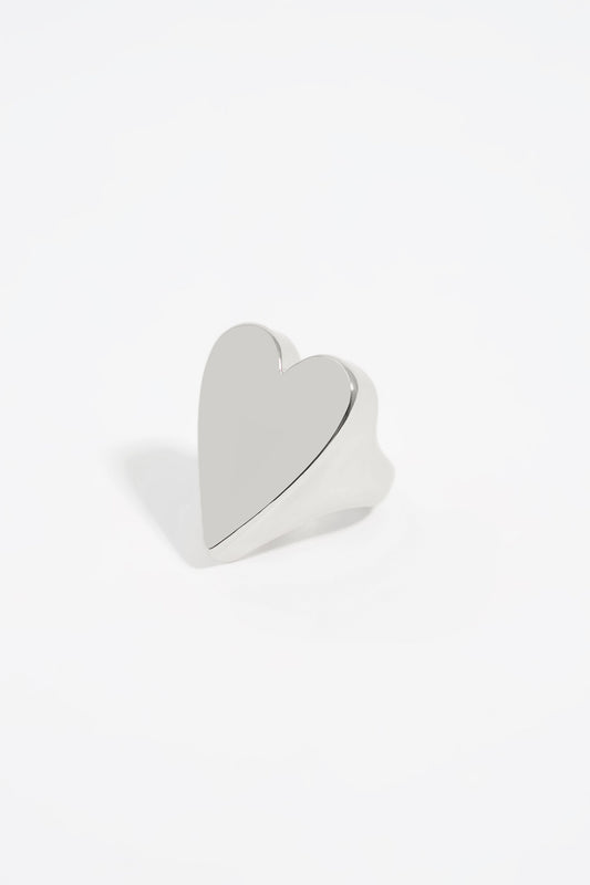 Silver heart ring