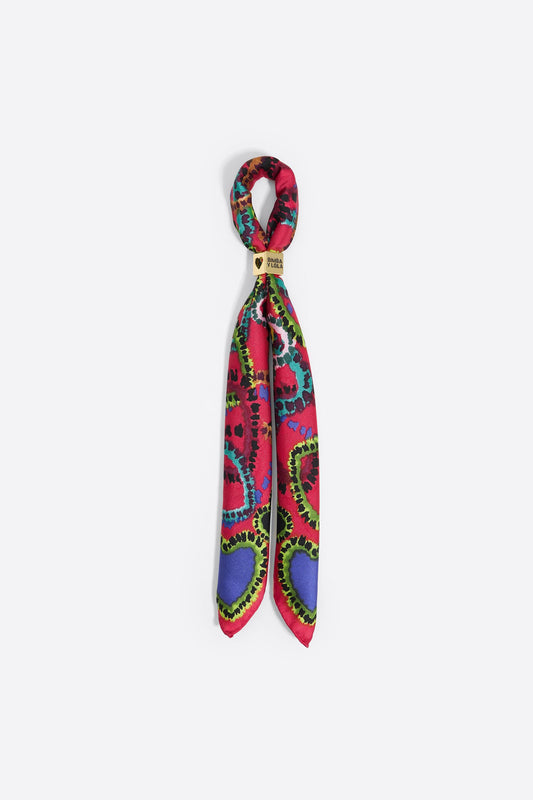 Pink hearts scarf bag charm