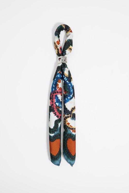 Green hearts scarf bag charm