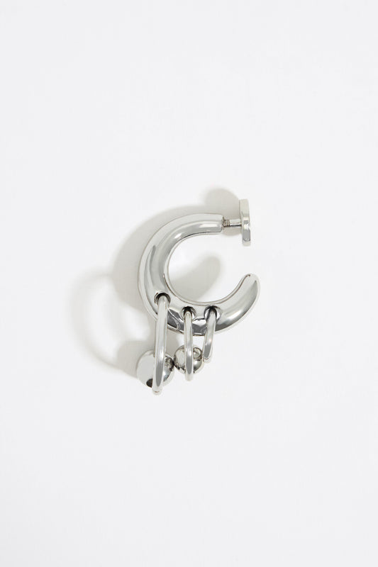 Silver hoops bag charm