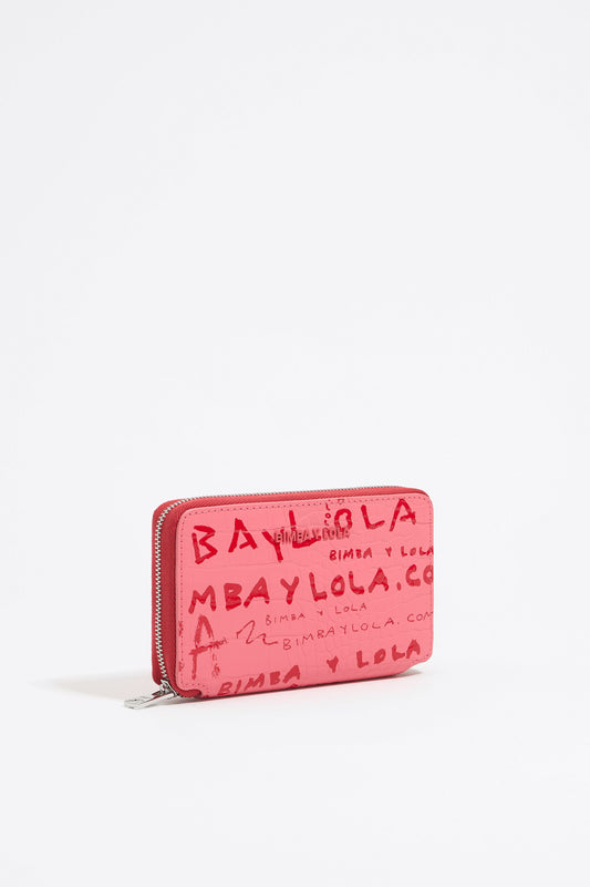 Strawberry mock croc wallet