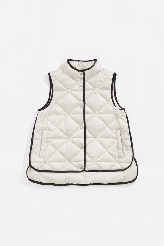 Short stone padded down vest