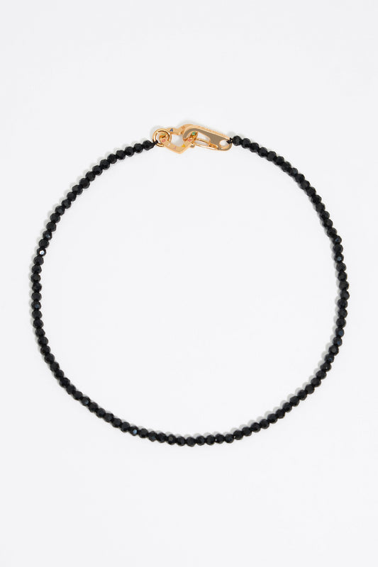 Black crystals and logo heart necklace