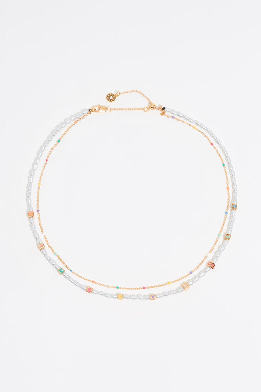 Multicolor Dice logo necklace