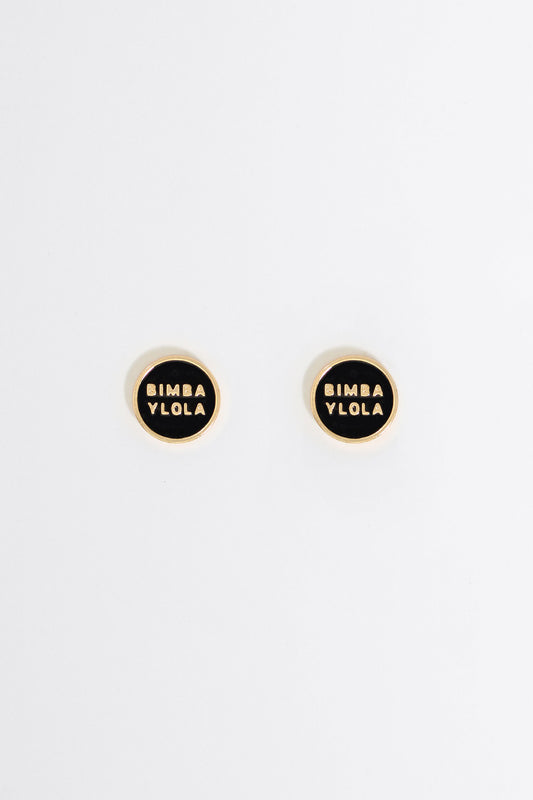 Black logo earrings