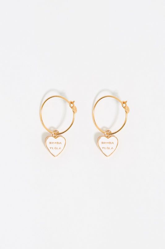 Ivory Heart logo hoop earrings
