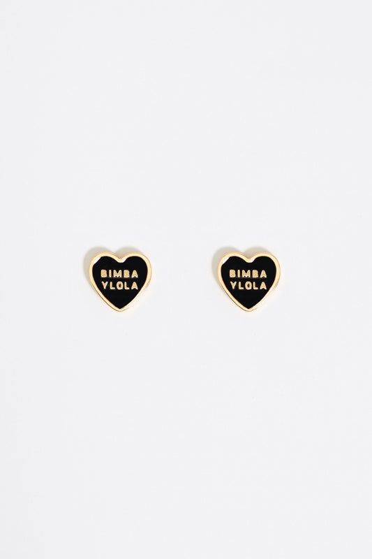 Black Heart logo earrings