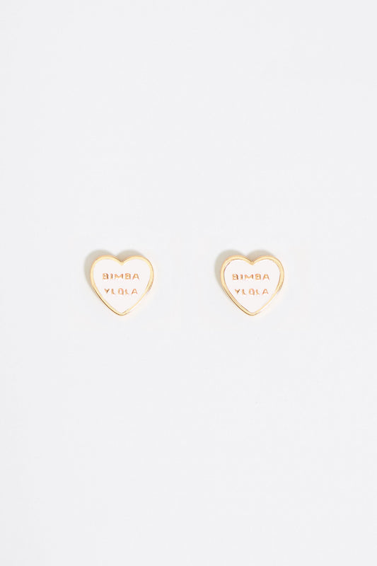 Ivory Heart logo earrings