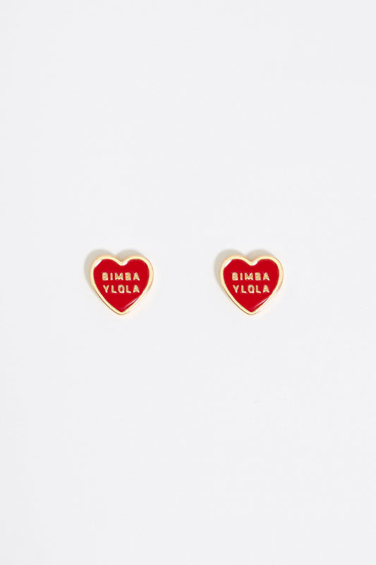 Red Heart logo earrings
