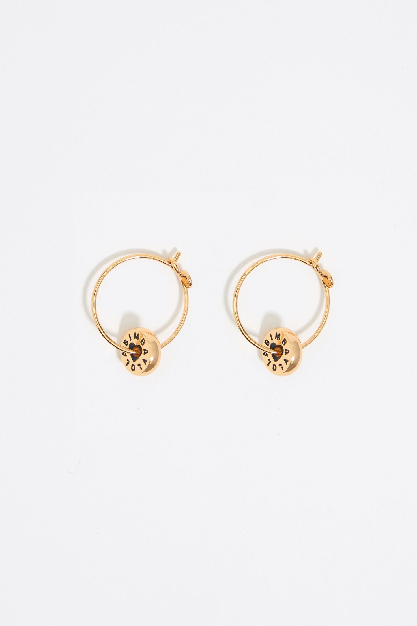 Black heart logo hoop earrings