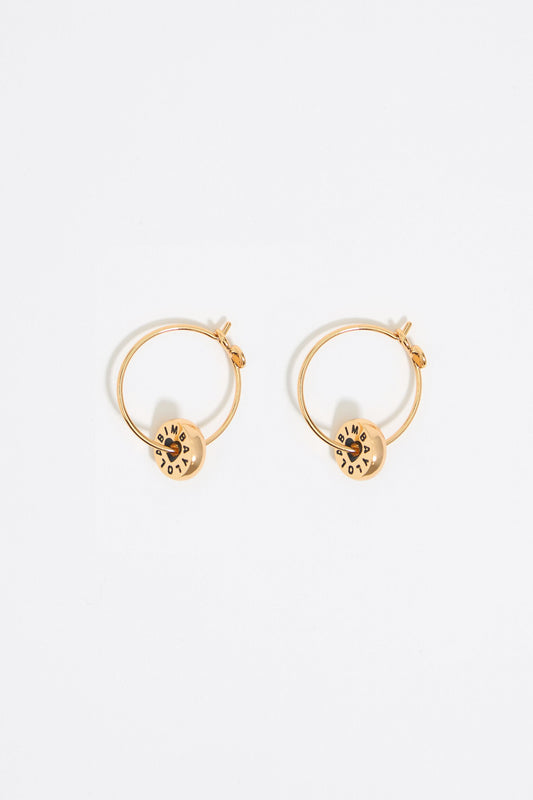Black heart logo hoop earrings