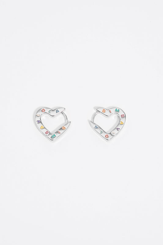 Heart logo hoop earrings