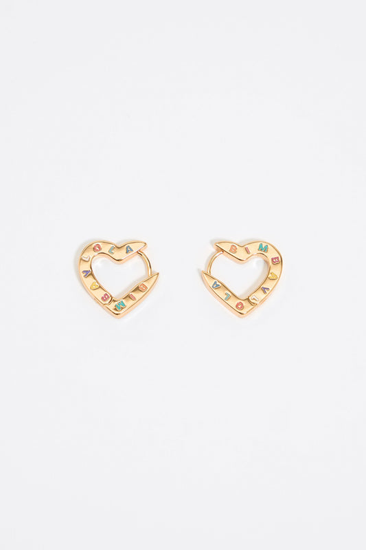 Heart logo hoop earrings