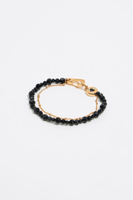 Black crystals logo bracelet