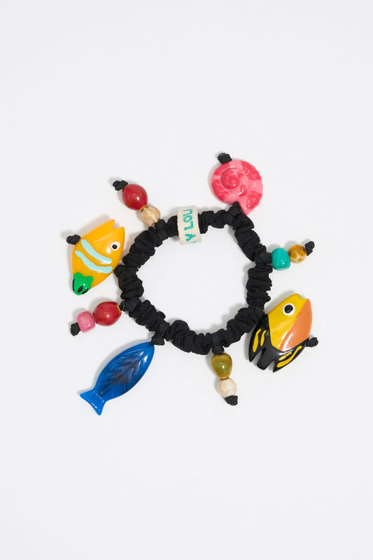 Multicolor charms scrunchie