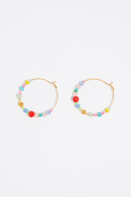 Multicolor crystal hoop earrings